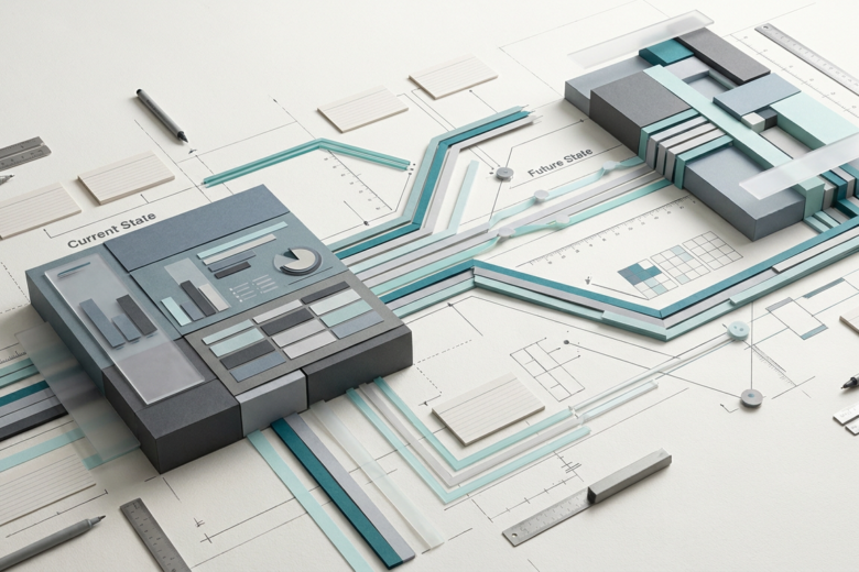 Strategic planning process with business priorities, objectives, resources and measurable actions